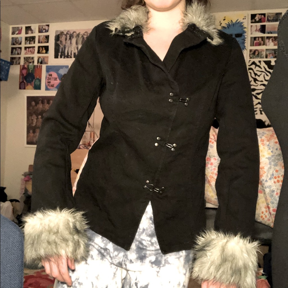 TRIPP NYC FAUX FUR BLACK JACKET